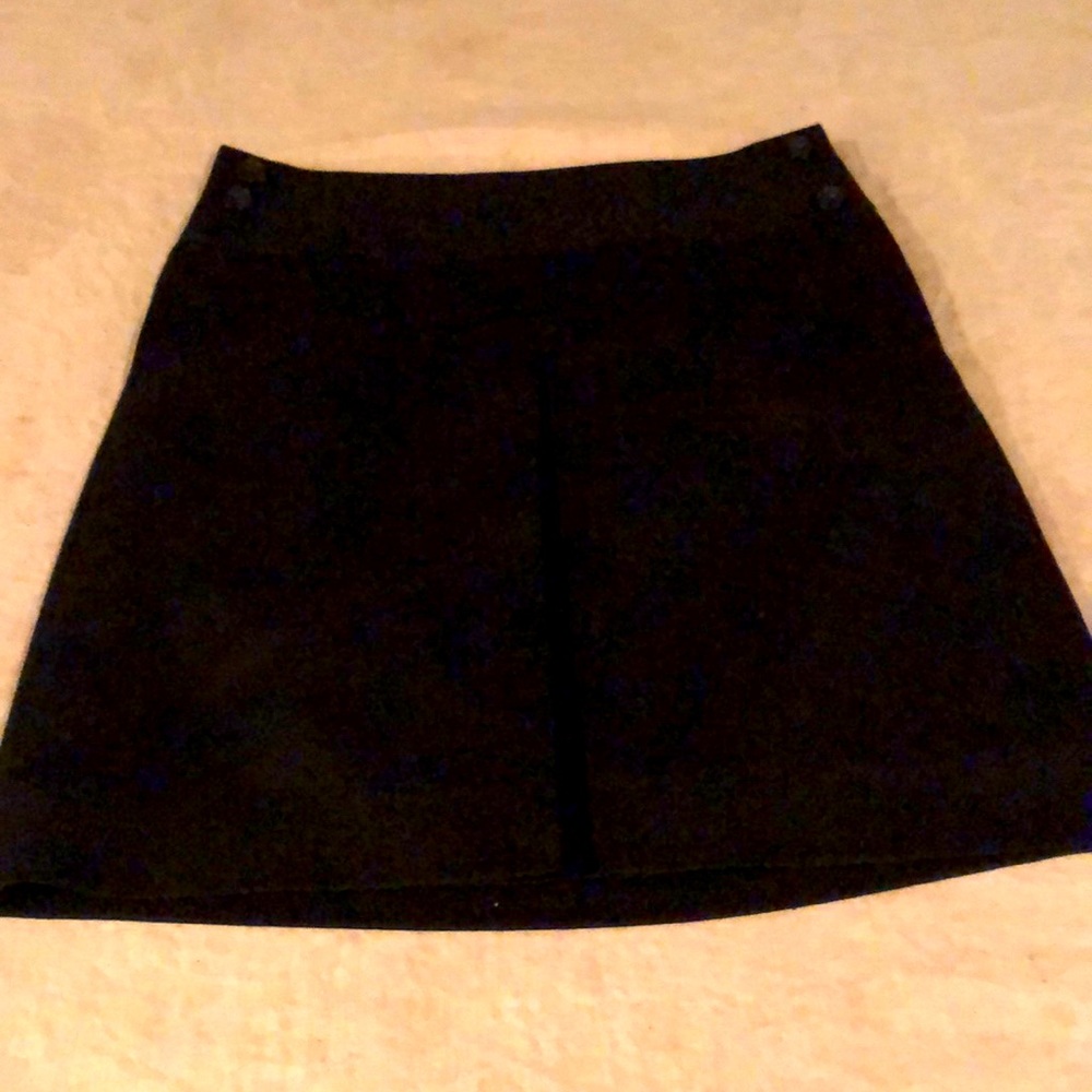 J Crew black wool lined skirt size 0